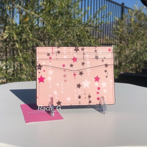 Kate Spade Twinkle Printed Stars Small Slim Card Holder - Picture 3 of 4